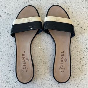Chanel slip on slides